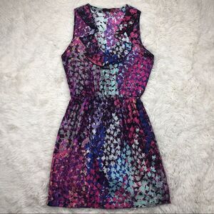 Shameless Pink Dot Ruffle Sleeveless Sheath Dress Size Small